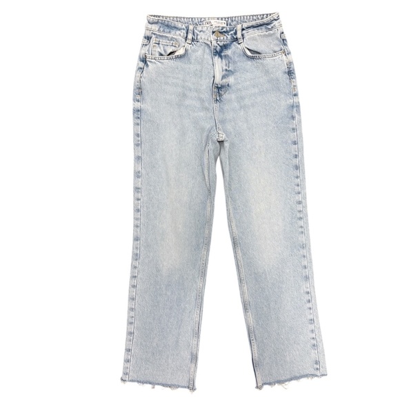 ZARA High Rise Straight Crop Jeans — Size 6 - Picture 7 of 9